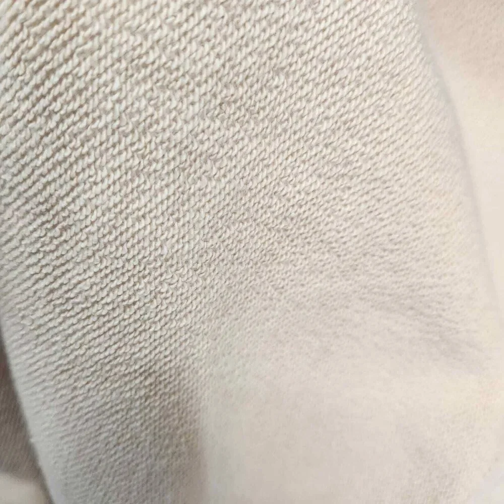 Beige Midi Skirt Womens Small Terry‎ Cloth Lined Zip Detail Neutral Minimalist